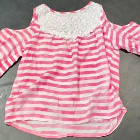 Abercrombie kids pink and white striped blouse - Picture 14 of 16
